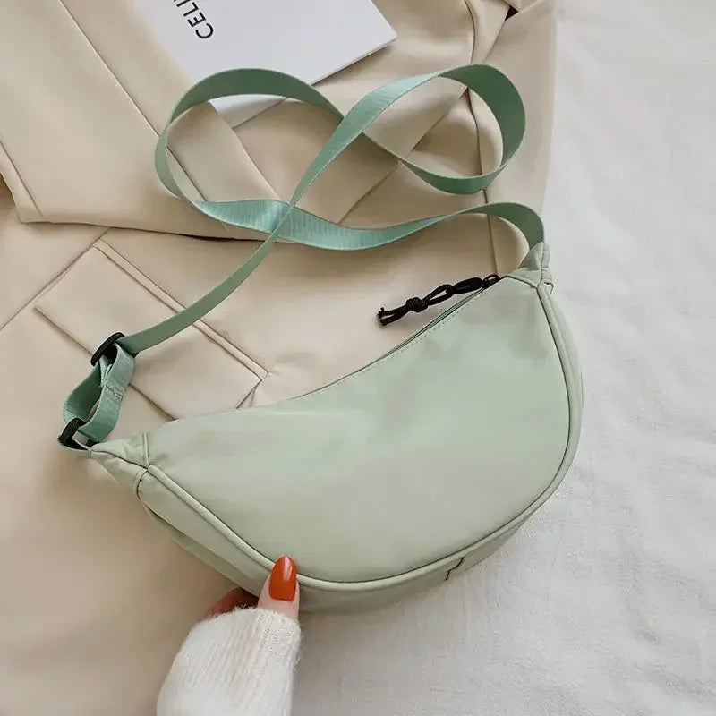 Solid Color Chest Bag For Women Large Capacity Travel Crossbody Female Half Moon Belt Bag Ladies Daily Street Fanny Packs 2024 Zen fit plus