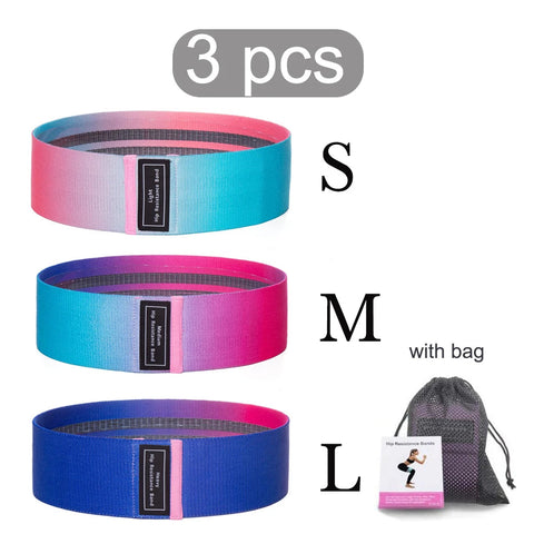 WOSWEIR 1/2/3PCS Elastic Rubber Bands Set for Women Men Fitness Gym Home Resistance Booties Band Hip Circle Expander Workout Zen fit plus