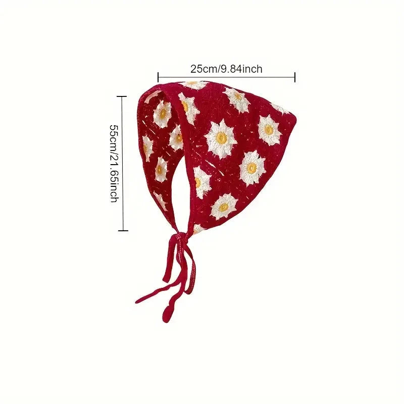 Elegant Knitted Triangle Scarf Headband for Women Fashion Girl strawberry Versatile pattern Hair Band Hair Accessory Zen Fit Plus