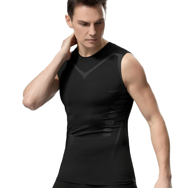 Compression Tank Top Men Gym Shirt Sleeveless Quick Dry Printing Sportswear Male Fitness Bodybuilding Vest Workout Muscle Top Zen fit plus