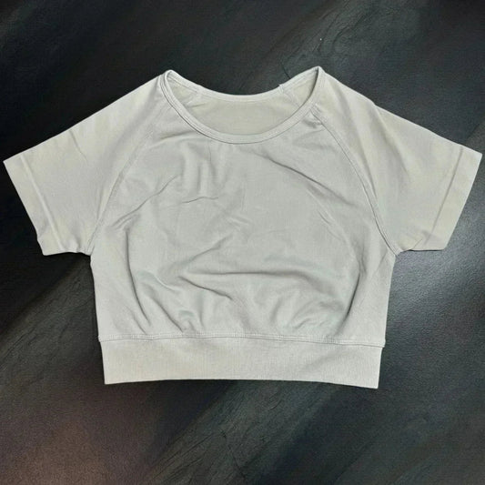 Impact Crop Top Women Short Sleeve Yoga Top Shirts Light Weight Gym Crop Top Seamless Sports Shirt Ribbed Crop Fit Zen fit plus