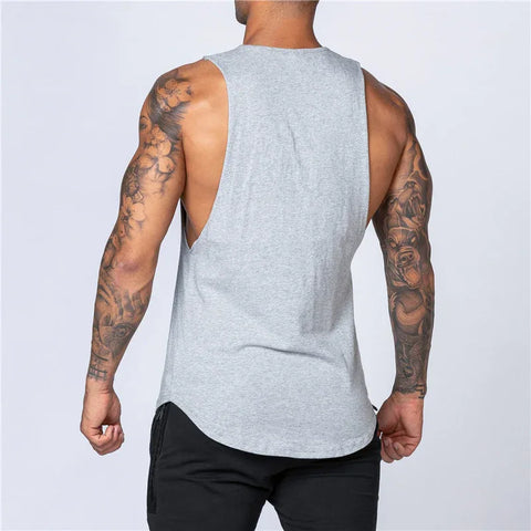 Men's Gym Clothing Summer Fitness Cotton Tank Top Men Jogging Bodybuilding Sleeveless Shirt Breathable O-Neck Casual Muscle Vest - Zen Fit Plus