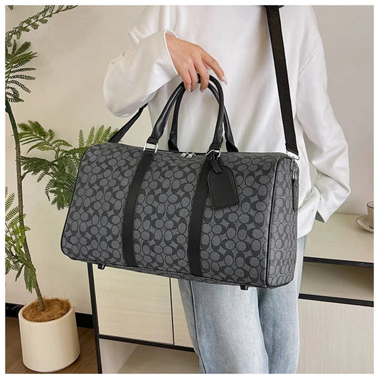 PU Leather Gym Bag Travel Totes Duffle Women Sports Fitness Business Casual Luggage Handbag Outdoor Shoulder Weekend Bag for Man Zen fit plus