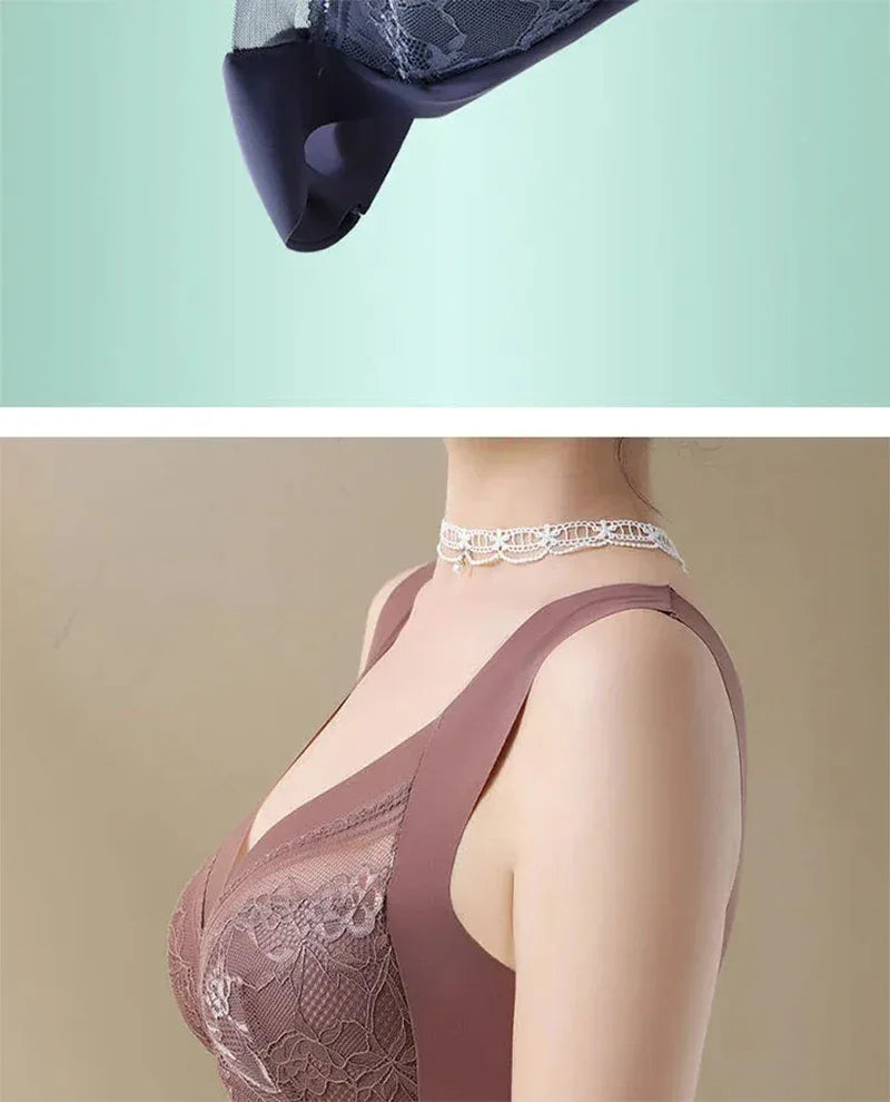 L-6L Women Large Bra Push Up Ice Silk Seamless upper Bralette Lace Wireless Summer Bras Plus Size Top Lingerie Underwear 15019 - Zen Fit Plus