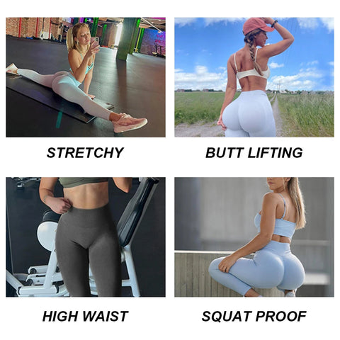 New Seamless Push Up Sport Leggings For Women High Waist Tummy Control Gym Workout Fitness Tights Stretchy Peach Butt Yoga Pants Zen fit plus