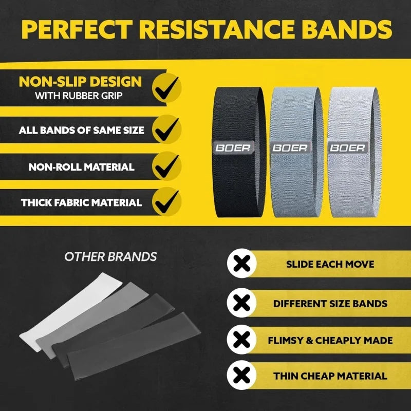 3PCS Fitness Rubber Band Elastic Yoga Resistance Bands Set Hip Circle Expander Bands Gym Fitness Booty Band Home Workout Zen fit plus