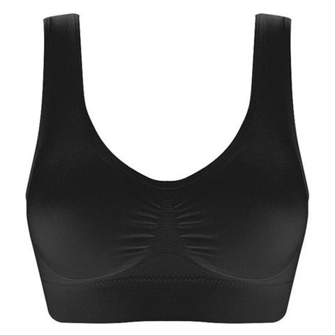Women Seamless Bras Camisole Underwear Crop Top XXL 3XL Black Pure Color Sports Gym Running Fitness Yoga Zen Fit Plus