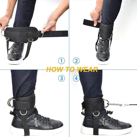 2PCS Ankle Straps for Cable Machines Kickbacks - Adjustable Comfort Ankle Cable Attachments for Gym Ankle Cuff Workout Men Women Zen fit plus
