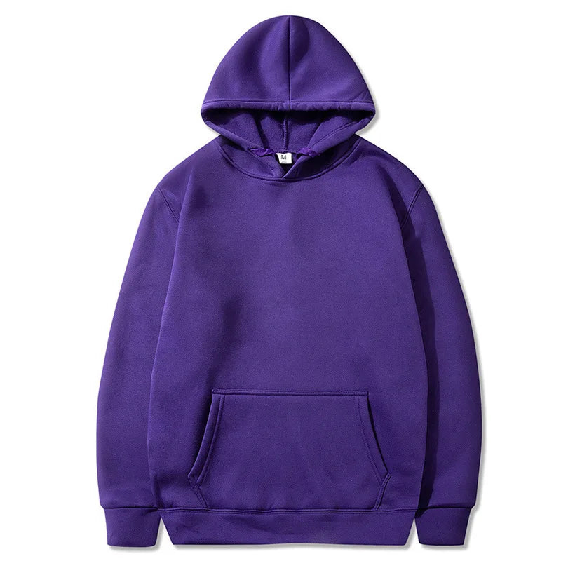 Men's and Women's Solid Color Pocket Hoodies Sports Fitness Sweatshirts Fashionable Casual Pullovers Multi Color Zen fit plus