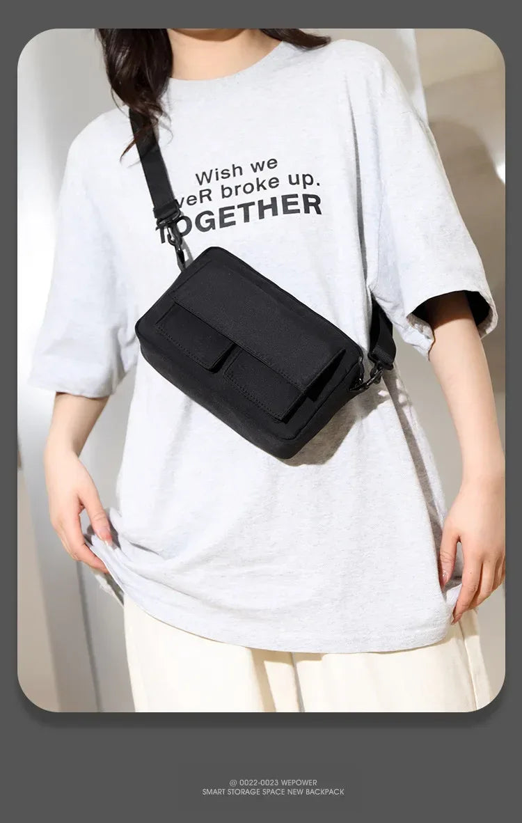 Minimalist Black Shoulder Bag Retro Male Nylon Crossbody Bags Men's Small Messenger Bag for Men Suitable for Daily Use - Zen Fit Plus