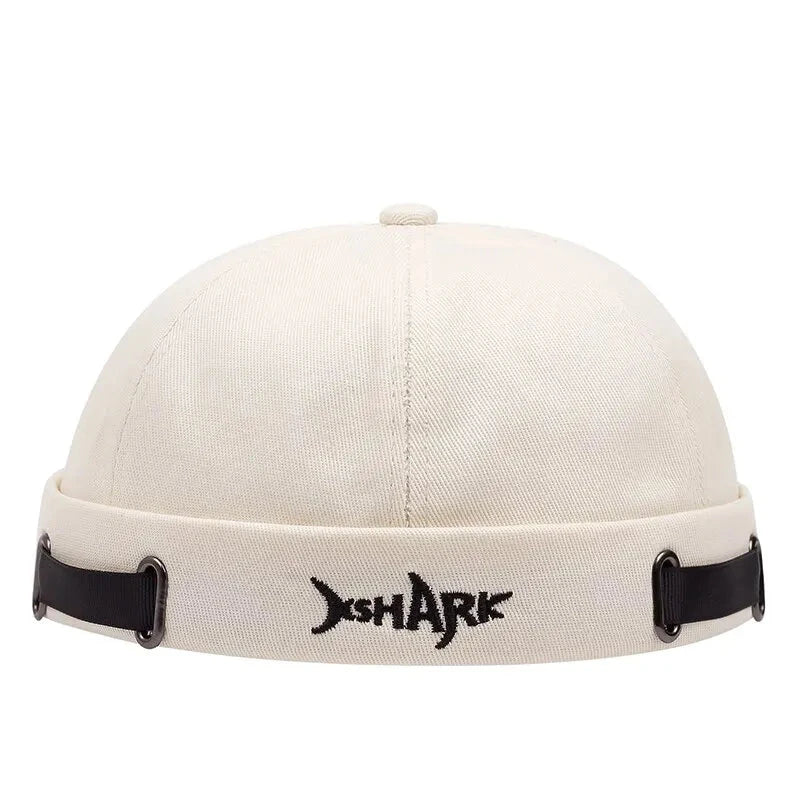 Vintage Brimless Hat Breathable Shark Beanie Hat Cotton Retro Men Adjustable Docker Cap Literary Sailor Cap Women Hip Hop Hat Zen Fit Plus