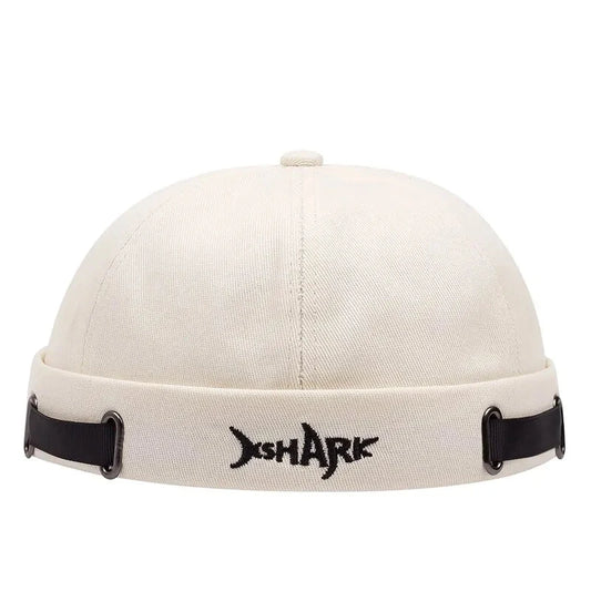 Vintage Brimless Hat Breathable Shark Beanie Hat Cotton Retro Men Adjustable Docker Cap Literary Sailor Cap Women Hip Hop Hat Zen Fit Plus