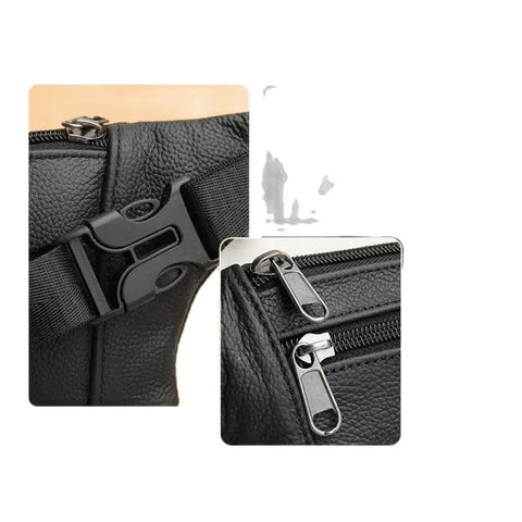GENODERN Genuine Leather Men's Belt Bag Ultra-Thin Crossbody Bag Zen fit plus