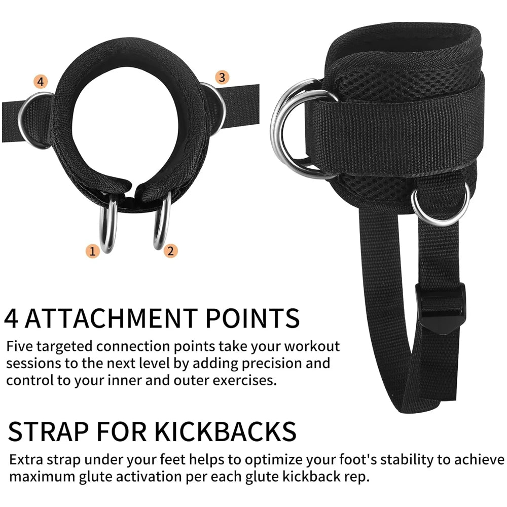 2PCS Ankle Straps for Cable Machines Kickbacks - Adjustable Comfort Ankle Cable Attachments for Gym Ankle Cuff Workout Men Women Zen fit plus
