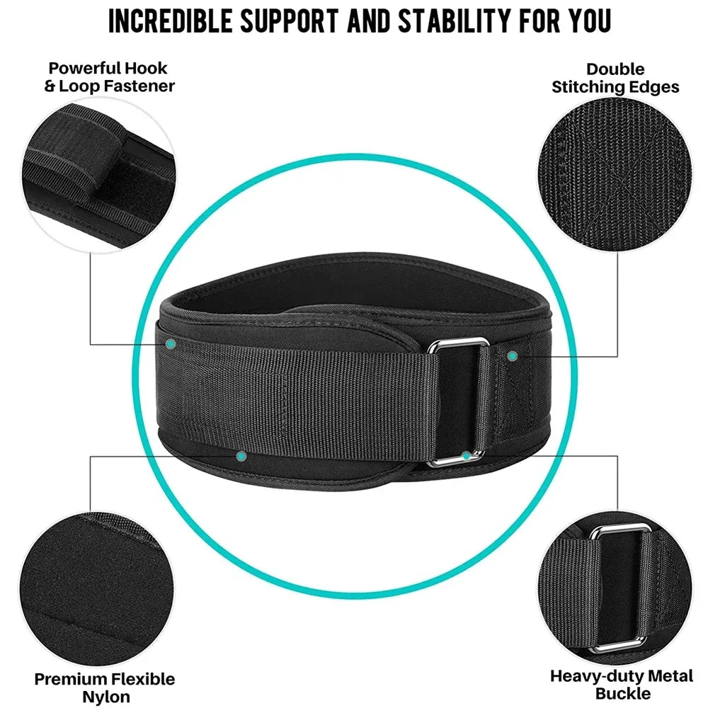 Weight Lifting Belt Back Support Workout Belt with Metal Buckle for Men Women Gym Squats Deadlifts Powerlifting Cross Training - Zen Fit Plus