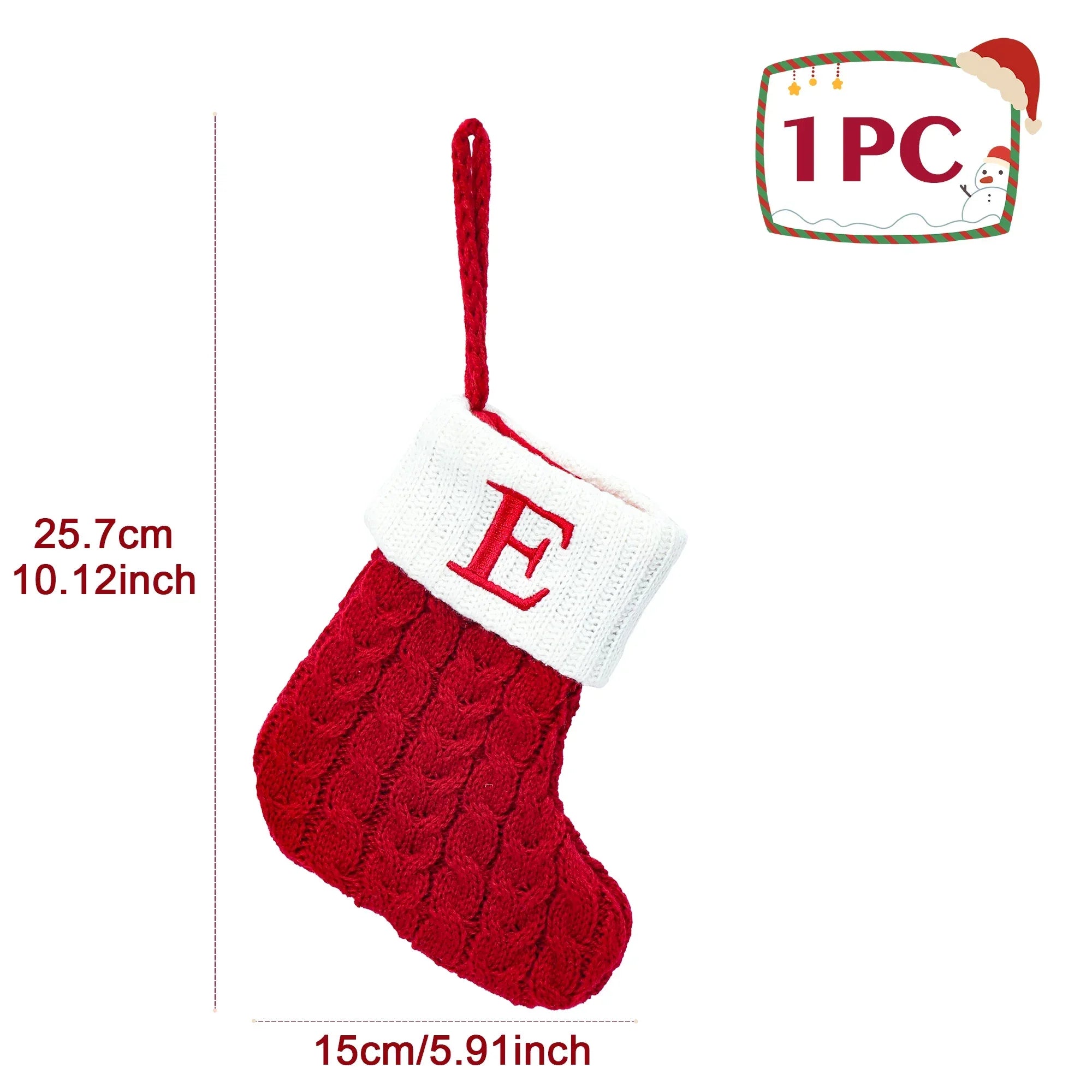 Christmas Socks Knitting Snowflake Letter Stocking Christmas Decoration 2025 For Home Xmas Tree Ornament Gift Navidad Natal 2026 - Zen Fit Plus