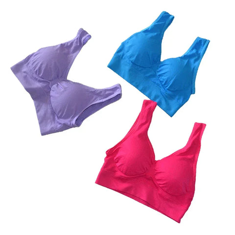 Women Wireless Sports Bra Fitness Running Vest Gym Workout Underwear Padded Tops Bralette Breathable Brassiere Push Up Bras - Zen Fit Plus