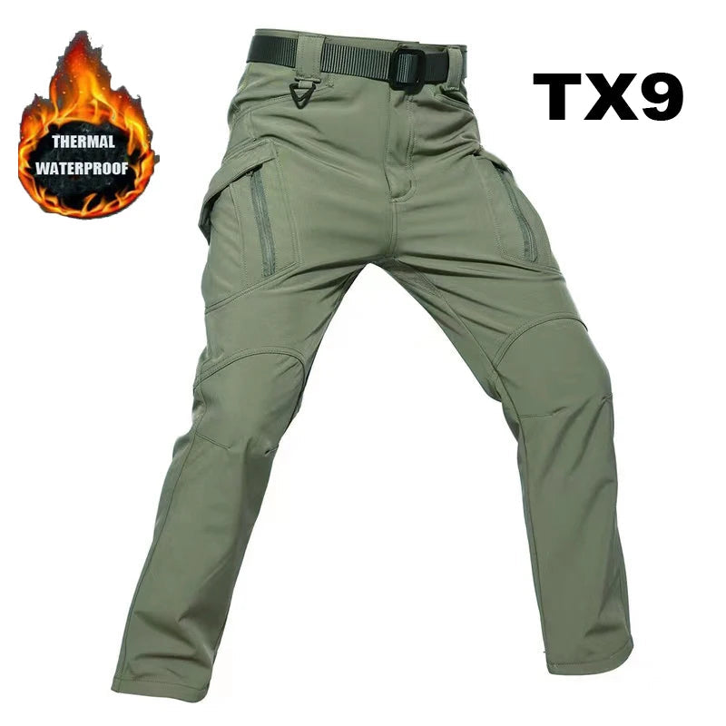 Men's City Cargo Autumn Winter Fleece Softshell Hiking Pants Fishing Climbing Trekking Casual Hunting Camping Trousers M-5XL Zen fit plus