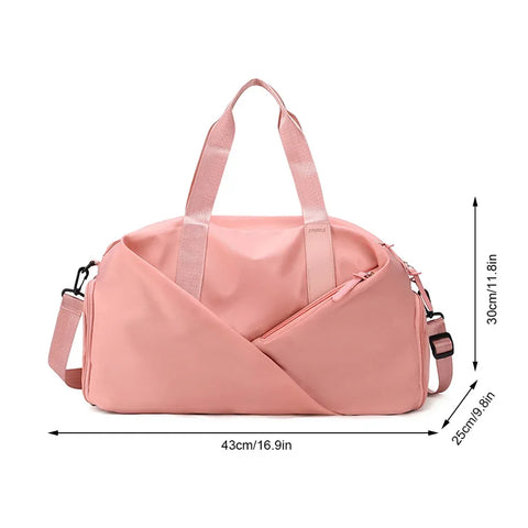 Women Gym Sports Bag Waterproof Swimming Yoga Mat Pink Weekend Travel Duffle Bags for Women Sport Fitness Shoulder Handbag - Zen Fit Plus