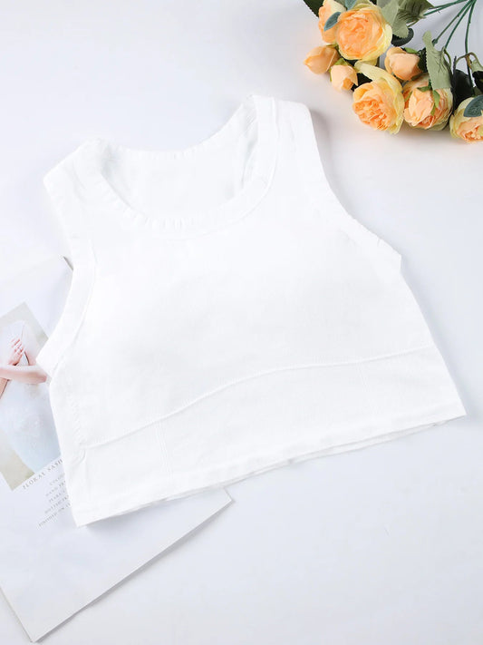 1/2 PCS Back Sports Bra Women Sleeveless Vest Beautiful Slim Tube Top Underwear With Bra Pads Undershirt Elastic Korean Crop Top Zen fit plus