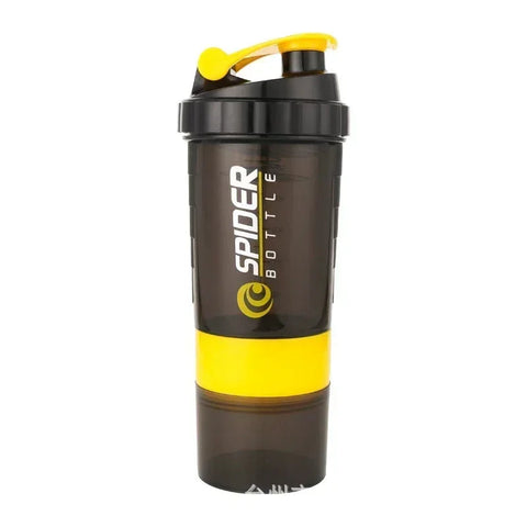 3 Layer Shaker Bottle Protein Mixing Shake Cup Sports Fitness Water Cup 550ml Scaled Plastic Water Bottles with Medicine Box Zen fit plus