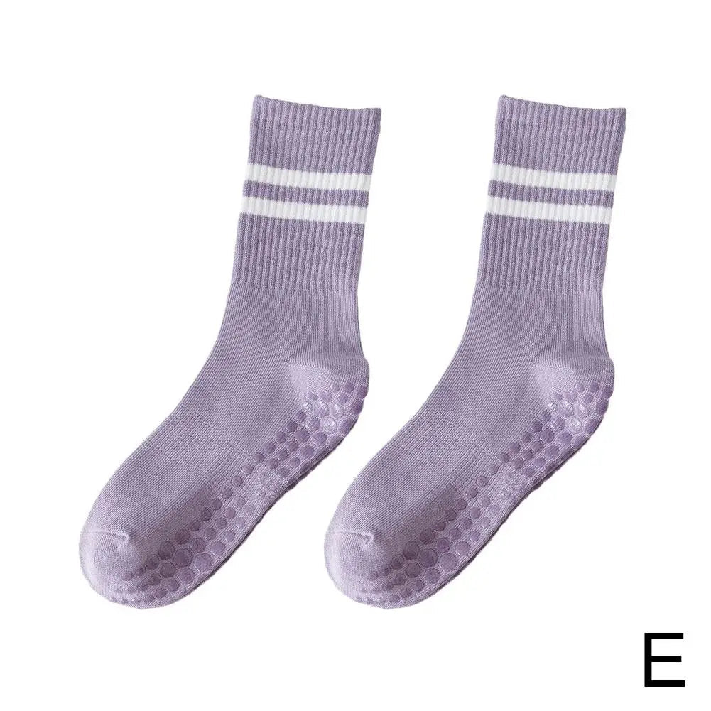 8 Colors Sports Socks Cotton Mid-tube Bottom Professional Non-slip Silicone Indoor Fitness Socks Gym Dance Pilates Yoga Socks Zen Fit Plus