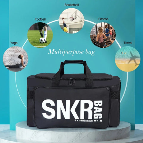 Multifunctional Sports Handbag Lightweight Large Zipper Gym Bag Letter Pattern Oxford Basketball Training Bag Zen fit plus