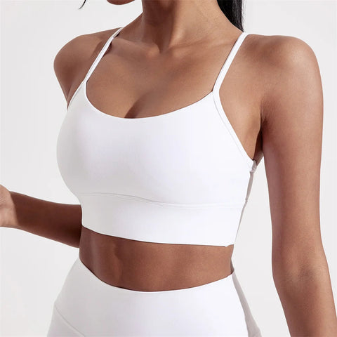 Solid Color Y Shape Line Women Fitness Sport Bra Top Soft Tight Comprehensive Training Jogging Gym Yoga Underwear With Chest Pad Zen Fit Plus