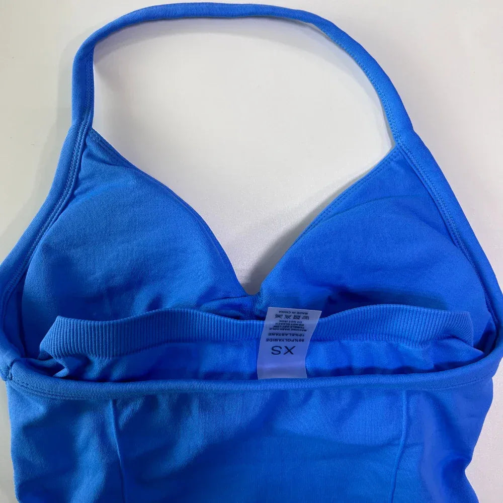 2Pcs Impact Gym Set Women Backless Tank Tops High Waist Scrunch Seamless Shorts Gym Suit Fitness Clothes Activewear Workout Sets - Zen Fit Plus