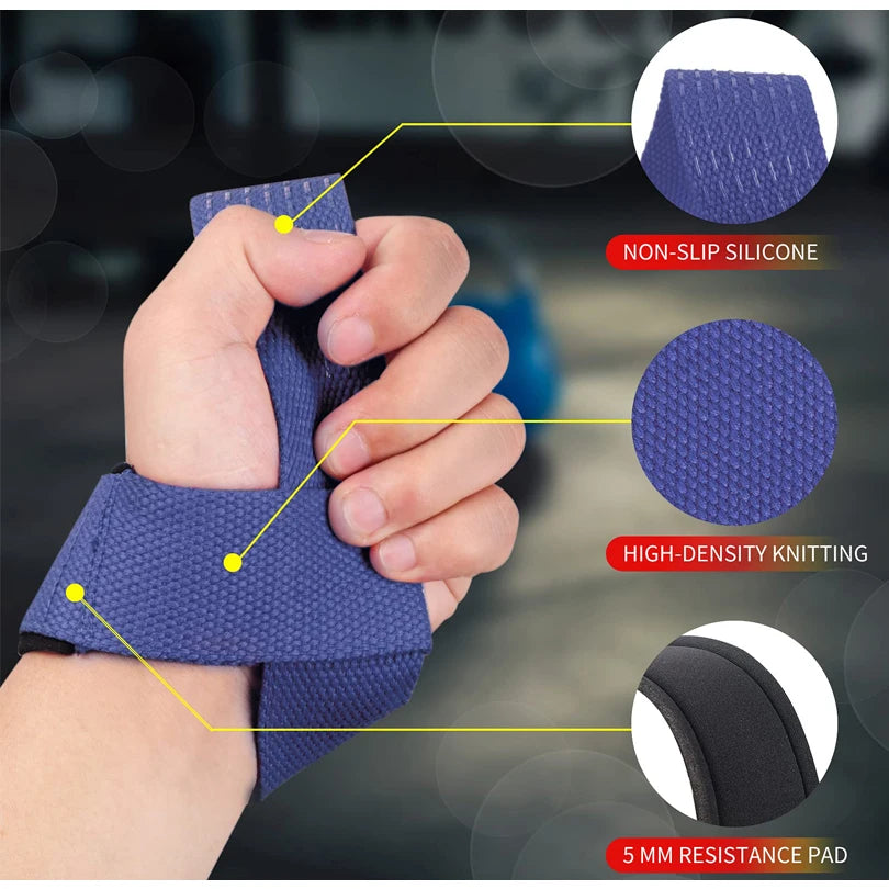 Weightlifting Straps 1 Pair Lifting Wrist Anti-Slip Silicone Strength Training Strap Deadlifts Crossfit Hand Grips Wrist Support Zen fit plus