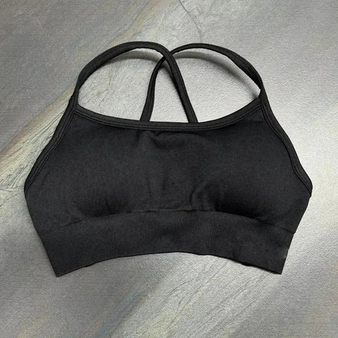 Dynamic Backless Sports Bra Women Seamless Yoga Top Bra Medium Support Padded Gym Crop Top Stretchy Fitness Sports Top Zen fit plus