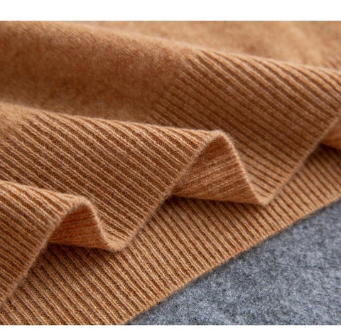 New Fashion Men's 100% Wool Pullover Half-high Collar Sweater Autumn Winter Warm Solid Color Knit Sweater Business Casual Top - Zen Fit Plus