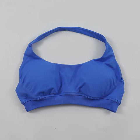 Impact Sports Bra for Women Seamless Halter Neck Strap Bra Sexy Open Back Padded Yoga Top Bra Medium Support Gym Crop Top Zen fit plus