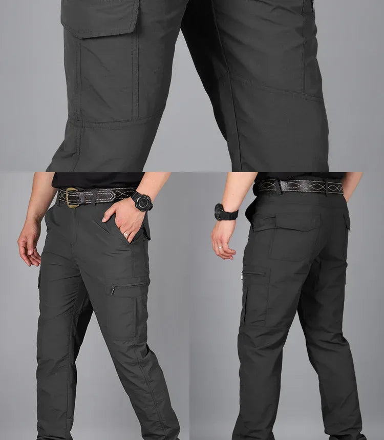 Men City Pants Cargo Trousers Multi-pocket Waterproof Wear-resistant Casual Training Overalls Fat Cargo Quick Dry Pants - Zen Fit Plus