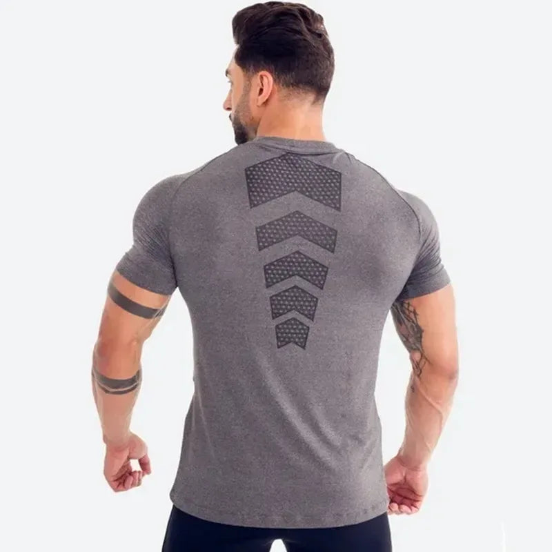 2024 Men Running Sports T-shirt Training Quick Dry Tight Short Sleeves Shirt Bodybuilding compress Fitness Tee Tops men Clothing - Zen Fit Plus