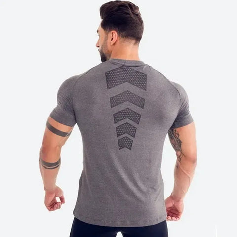 2024 Men Running Sports T-shirt Training Quick Dry Tight Short Sleeves Shirt Bodybuilding compress Fitness Tee Tops men Clothing - Zen Fit Plus