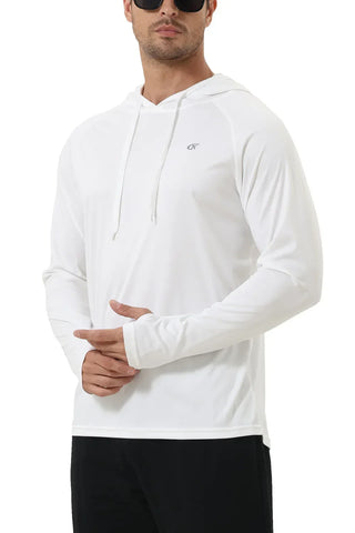 Summer Men's Long Sleeve UPF 50+ Hoodie Shirts, Rash Guard Quick Dry Lightweight T-shirt for Outdoor Jogger Sport Pullover - Zen Fit Plus