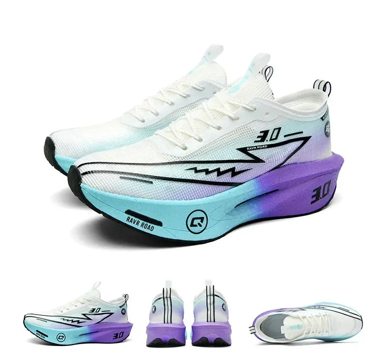 Men's Carbon Board Sneakers Anti-slip Cushioned Comfortable Racing Training Running Shoes Mesh Tennis Shoes Casual for Women - Zen Fit Plus