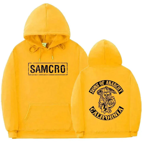 Double Sided Print Hoodie Sweatshirt Tops Sons of Anarchy SAMCRO Men Womnen Fashion Brand Design Pullover Cotton Fleece Hoodies - Zen Fit Plus