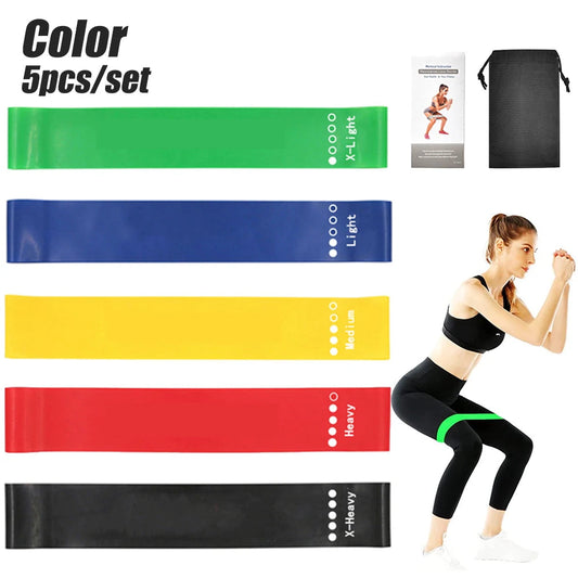 BraceTop 5Pcs/Set Resistance Loop Exercise Bands, Fitness Elastic Band Resistance Band Gym Yoga Pull Tpe Hip Training Supplies Zen fit plus