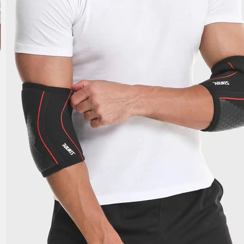 AOLIKES 7MM Weightlifting Elbow Brace Support Neoprene Compression Elbow Pads Arm Sleeves Protector For Powerlifting Gym Fitness Zen fit plus