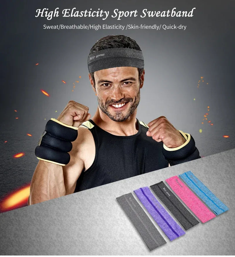 WEST BIKING Sports Headband Anti-slip Sweat Absorbing Elastic Sweatband Quick Dry Men Women Running Fitness Gym Cycling Headwear - Zen Fit Plus