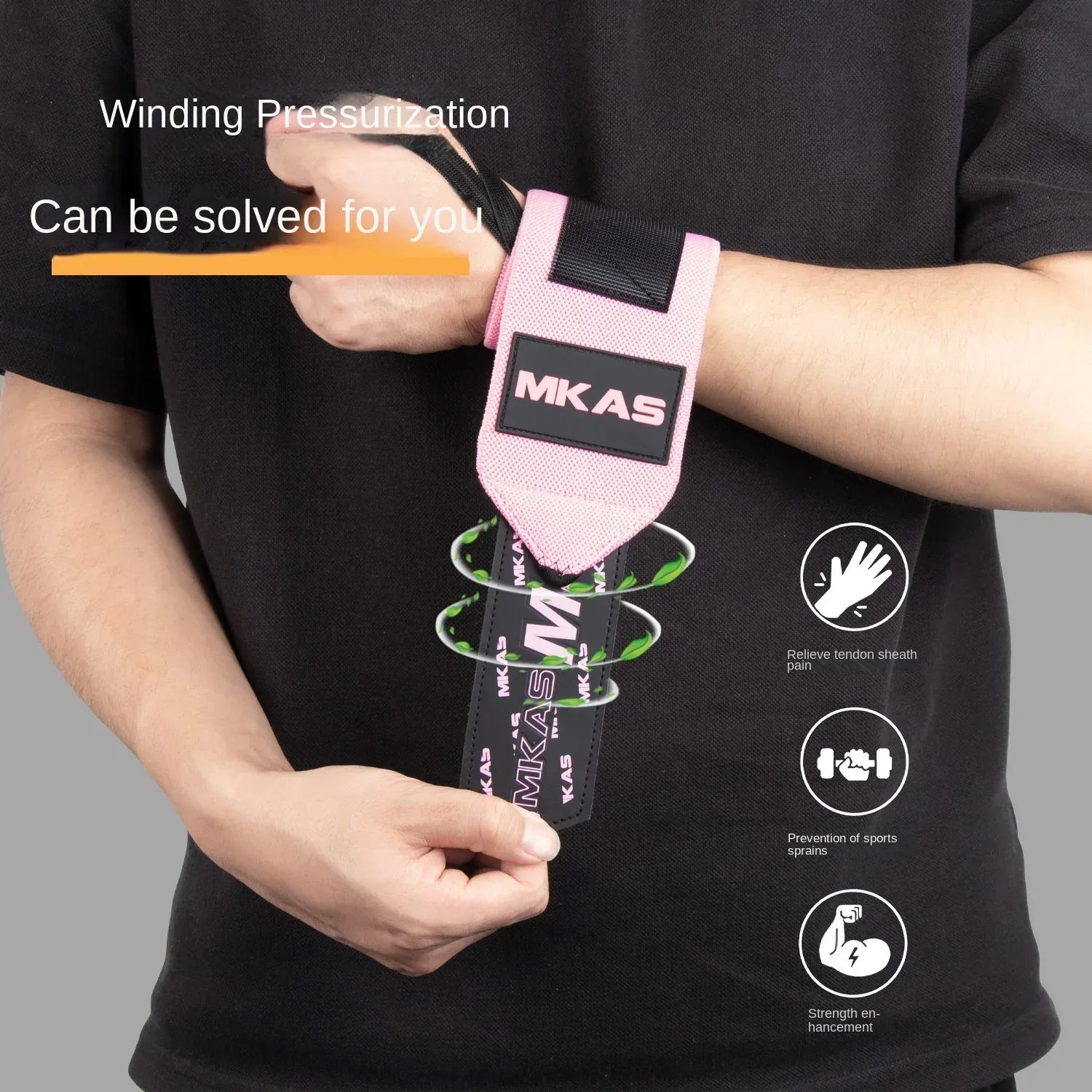 2PCS Wristband Wrist Support Weight Lifting Gym Training Wrist Support Brace Straps Wraps Crossfit Powerlifting - Zen Fit Plus