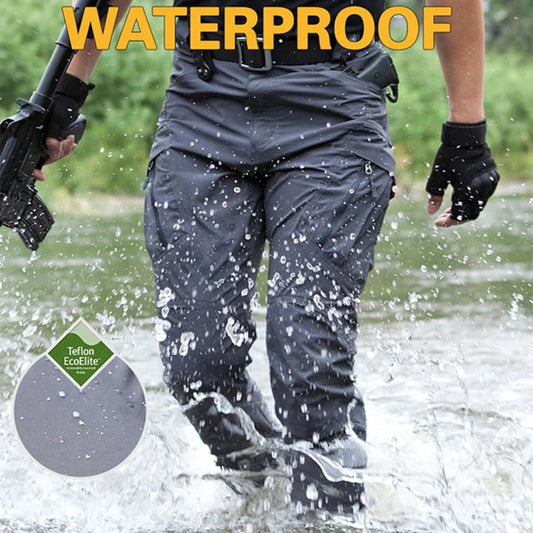 Men City Pants Cargo Trousers Multi-pocket Waterproof Wear-resistant Casual Training Overalls  Fat Cargo Quick Dry Pants Zen fit plus