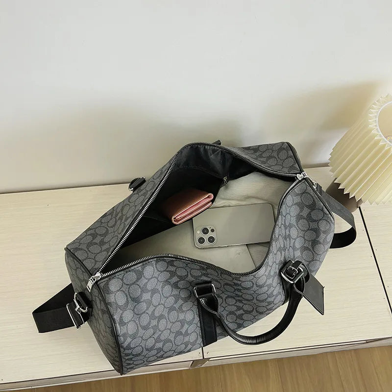 PU Leather Gym Bag Travel Totes Duffle Women Sports Fitness Business Casual Luggage Handbag Outdoor Shoulder Weekend Bag for Man Zen fit plus