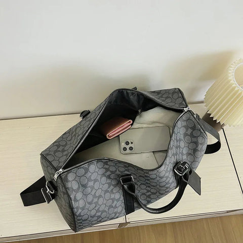 PU Leather Gym Bag Travel Totes Duffle Women Sports Fitness Business Casual Luggage Handbag Outdoor Shoulder Weekend Bag for Man Zen fit plus