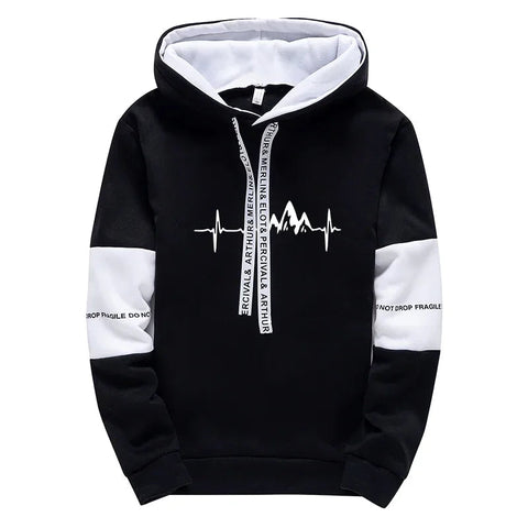 Mens Tracksuit Daily Casual Versatile Print Street Clothing Harajuku Hooded Sweatshirt Sweatpants Jogging High Quality Outfits Zen fit plus