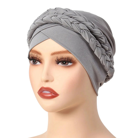 Lady Women Hat Chemo Cap Muslim Braid Head Scarf Turban Head Wrap Cover  Hair Loss Islamic Headwear Zen Fit Plus