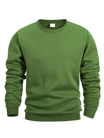 Men's Crew Neck Sweatshirts Solid Color Sweatwear Spring Outdoor Casual Daily Long Sleeve Pullover Hoodie Man Sportswear Zen Fit Plus