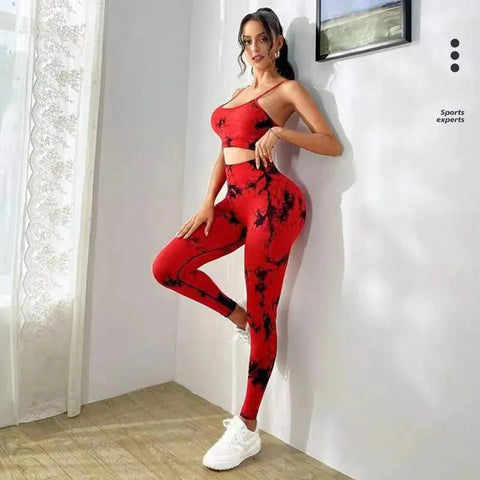 Tie Dye Yoga Women's Tracksuit Fitness Yoga Sets Sportswear Workout Bra+High Waist Leggings Gym Clothing Seamless Sports Suits Zen fit plus